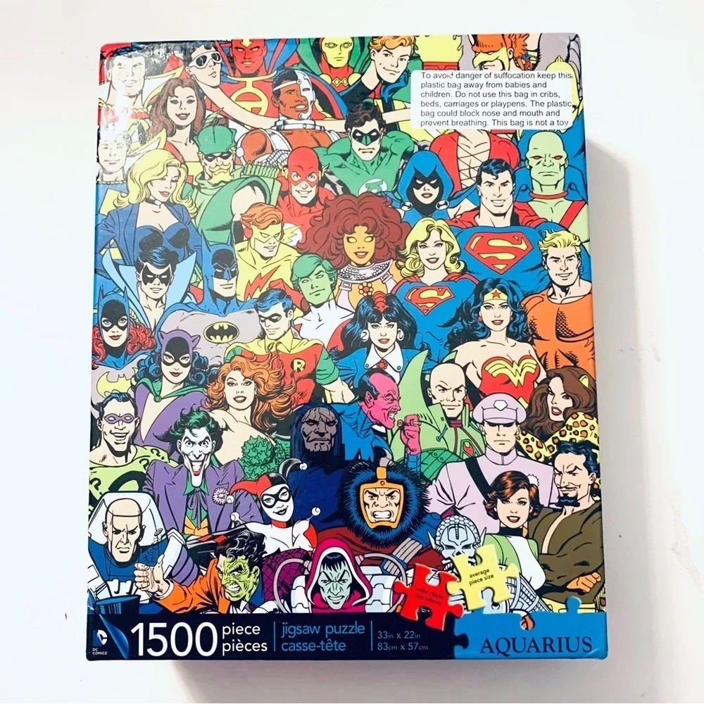 NWT AQUARIUS DC Comics Puzzle Retro Cast (1500 Piece Jigsaw Puzzle)